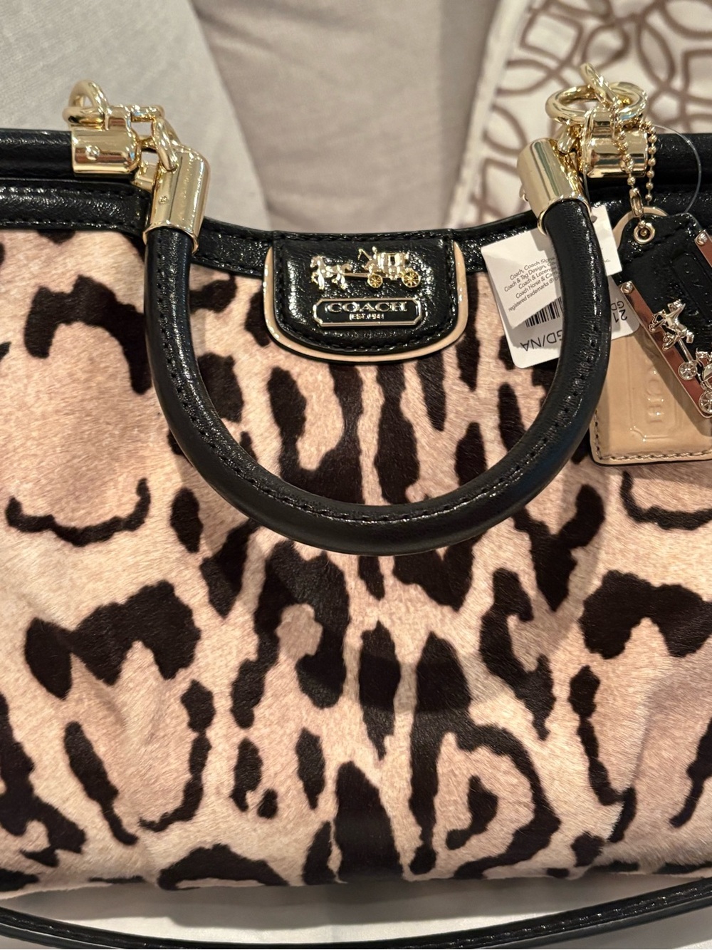 RARE NWT COACH Madison Printed Haircalf Carrie 21285 - Picture 3 of 9